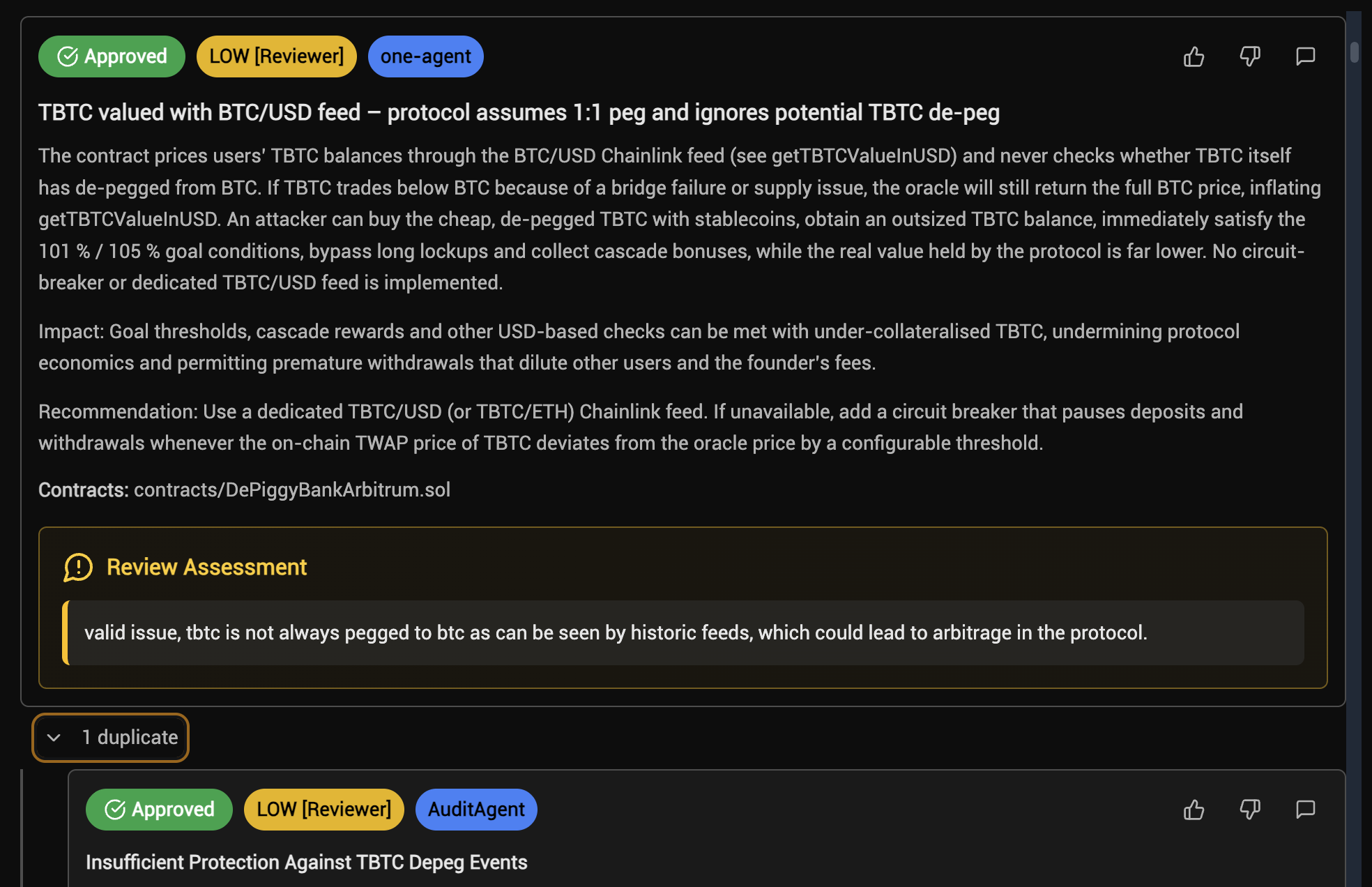 Apporved Duplicate Finding